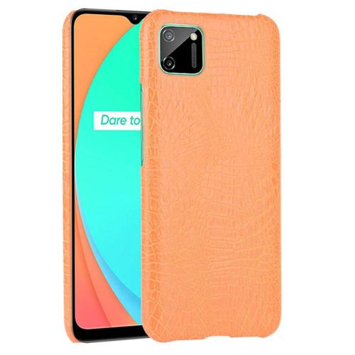 Classique lgant tui Pour Realme C11 Housse De Protection Compatibilit Mode Classique D'alligator Anti raflure - Couleur Orange