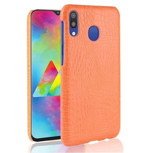 Classique lgant tui Pour Samsung Galaxy A30/A20 Housse De Protection Compatibilit Anti raflure Mode Classique D'alligator - Couleur Orange