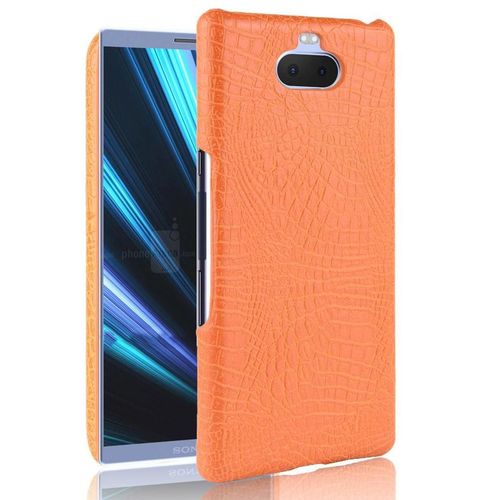 Classique lgant tui Pour Sony Xperia 10 Plus/Xa3 Plus Compatibilit Anti raflure Housse De Protection Mode Classique D'alligator - Couleur Orange
