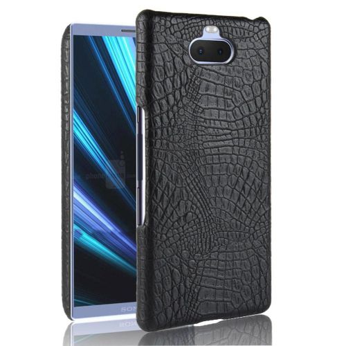 Classique lgant tui Pour Sony Xperia 10 Plus/Xa3 Plus Compatibilit Anti raflure Housse De Protection Mode Classique D'alligator - Noir