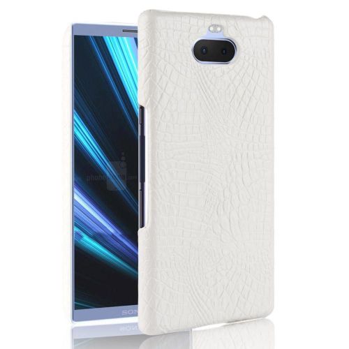 Classique lgant tui Pour Sony Xperia 10 Plus/Xa3 Plus Compatibilit Housse De Protection Mode Classique D'alligator Anti raflure - Blanc