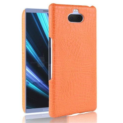 Classique lgant tui Pour Sony Xperia 10 Plus/Xa3 Plus Housse De Protection Anti raflure Compatibilit Mode Classique D'alligator - Couleur Orange
