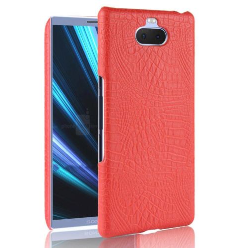 Classique lgant tui Pour Sony Xperia 10 Plus/Xa3 Plus Housse De Protection Anti raflure Compatibilit Mode Classique D'alligator - Rouge