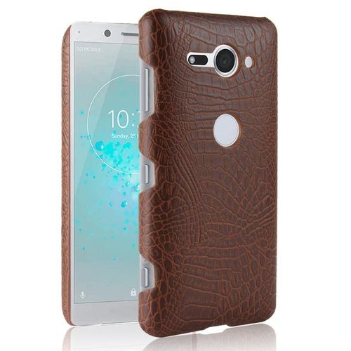 Classique lgant tui Pour Sony Xperia Xz2 Premium Compatibilit Anti raflure Housse De Protection Mode Classique D'alligator - Le Brun