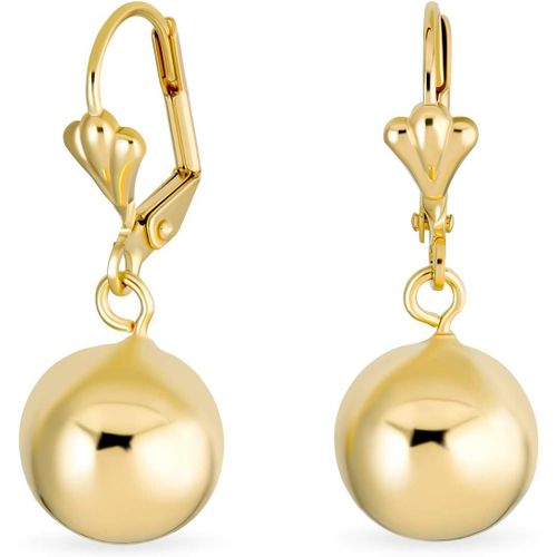 Classique lgant Simple Rond Lger Pendentif De Pierre Prcieuse Avec Fermoir  Levier Boucles D'oreilles Choker Collier Pour Femmes En Laiton Plaqu Or Jaune Poli 18 Carats 12 Mm