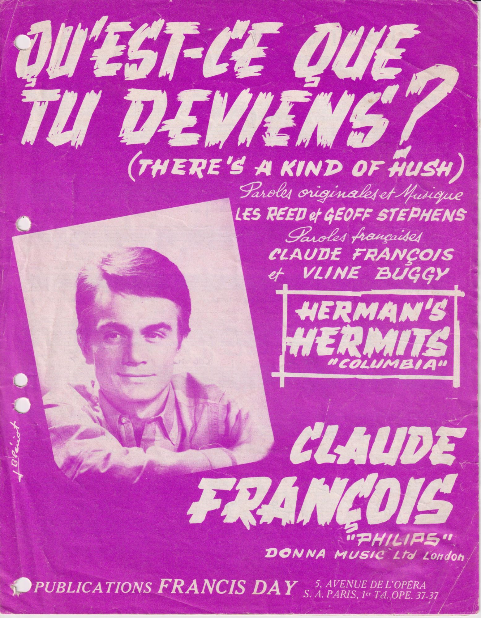 Claude Franois Partition Qu'est-Ce Que Tu Deviens ?