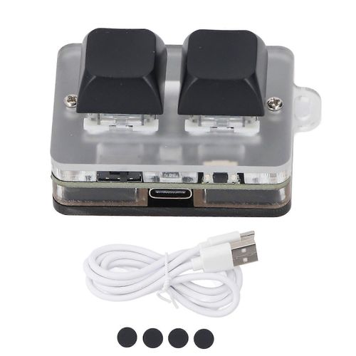Clavier  2 touches Prise en charge de la programmation Macro et logiciel Blue Switch Clavier personnalis avec lumire RVB Connexion BT Type C