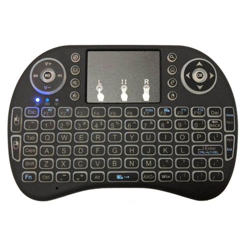 Clavier  distance sans fil portable i8, 2.4GHz, Air Mouse, Touchpad, pour Android TV, Mini PC, rtroclairage LED, 3 couleurs, rechargeable