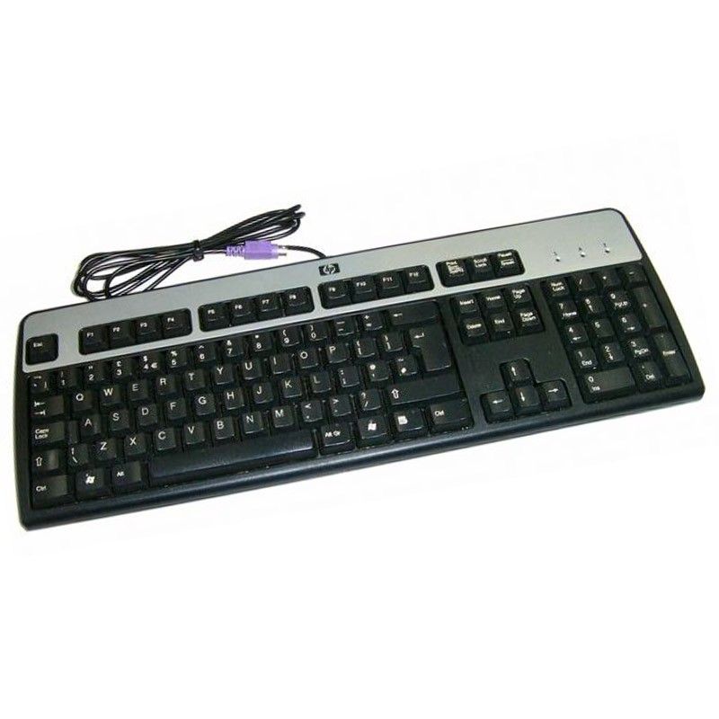 Clavier Azerty Noir Argente Ps 2 Hp Sk 4340 002 Pc Keyboard 104 Touches Rakuten