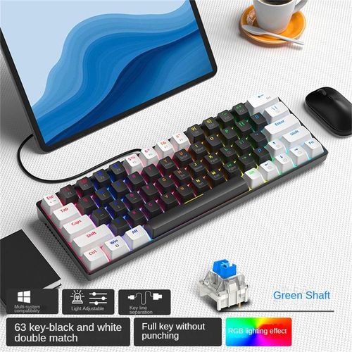 Clavier de jeu double en mtal RVB, rtroclairage dynamique, rglable, tanche, filaire, accessoires informatiques