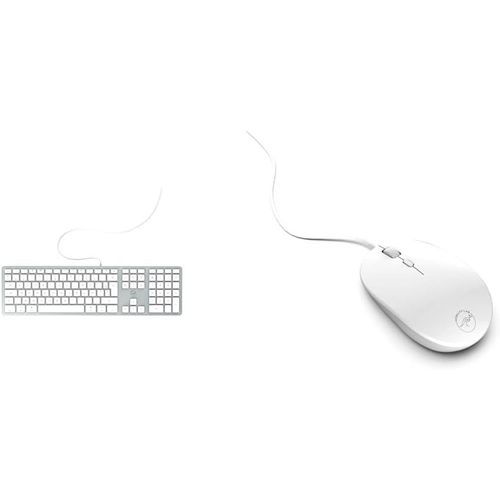 Clavier franais AZERTY filaire pour Mac-blanc et argent & Lab ML301884 Souris filaire laser pour Mac Apple et PC Blanc.[W407]