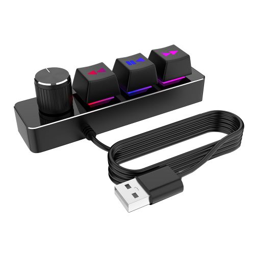 Clavier Macro de programmation 3 touches + 1 bouton, Mini-clavier de jeu RGB, dessin, interrupteur rouge, personnalis, livraison directe