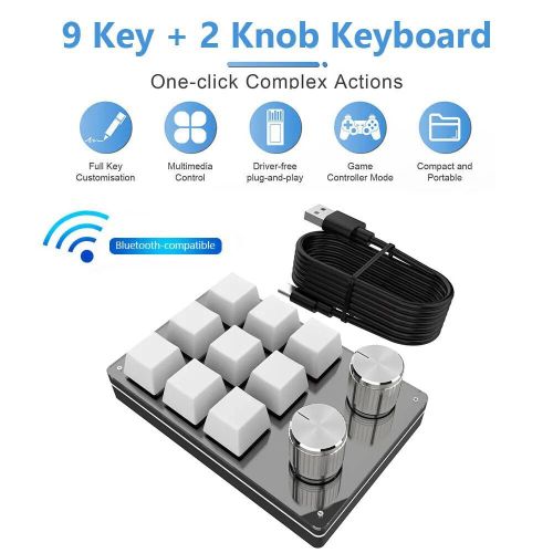 Clavier mcanique Bluetooth et USB personnalis, 3/4/6/9/12 touches, avec bouton de Volume, programmation, Macro, jeu, pour clavier de jeu, compatible avec microsoft