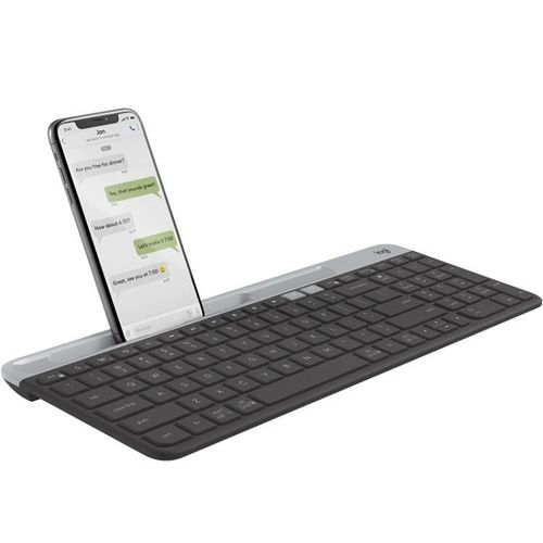 Clavier multi-appareils sans fil-Fin et lger,Support de tlphone,Logitech Noir Noir