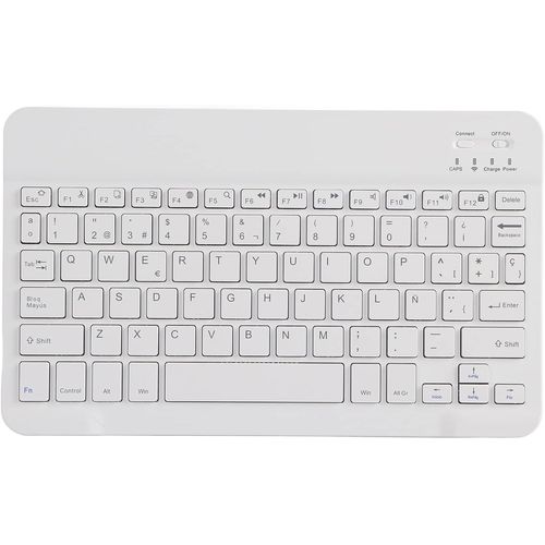 Clavier Portable sans Fil Ultra-Fin de 10 po, Clavier Rechargeable Bluetooth, avec Port de Chargement Micro USB, pour Fournitures informatiques intelligentes Bluetooth(Espagnol)