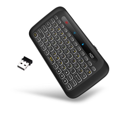 Clavier sans fil rtro-clair, 2.4GHz, avec tlcommande, avec pav tactile, luminosit rglable, pour Smart TV
