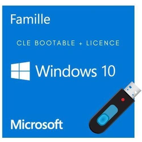 Cl bootable + licence Windows 10 Famille 32/64 bits