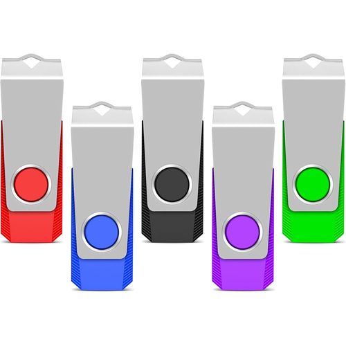 Cle USB 1 Go Lot de 5 Cl USB 2.0 Multicolore Clef USB 1 Go,Mini Cl USB pour Le Stockage et La Sauvegarde de Donnes avec Lumire LED
