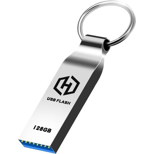 Cl USB 128 Go Mtal Mini Cle USB Impermable Clef USB Cls USB 128 Go avec Porte-cls Mmoire Stick Flash Drive Drive Stockage pour Ordinateur, Tablette