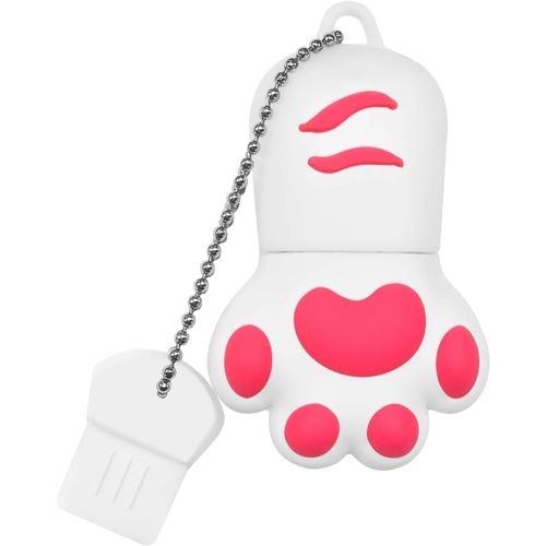 Cle USB 128 Go pour Cadeau, Cl USB Grande Capacit, Flash Drive Mignonne Patte de Chat USB 2.0 MMoire Stick, Mini Pen Drive Clef USB e pour Cadeau, Pc, Tablette Stockage De DonnEs (Blanc)
