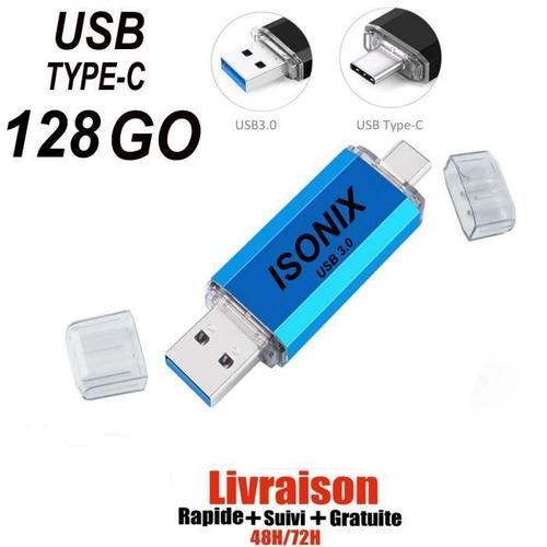 Cl USB 128 GO Type C OTG USB Flash Drive pour appareils Android/PC BLEUE