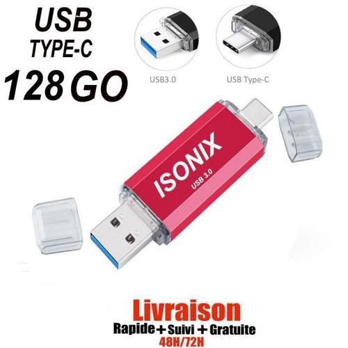 Cl USB 128 GO Type C OTG USB Flash Drive pour appareils Android/PC ROUGE