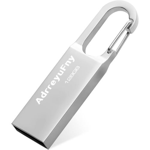 Cl USB 128Go, Flash Drive Pendrive USB 2.0 128Go Impermable Portable Mmoire Stick pour Ordinateur Portable, PC, Voiture Etc (Argent).[F684]