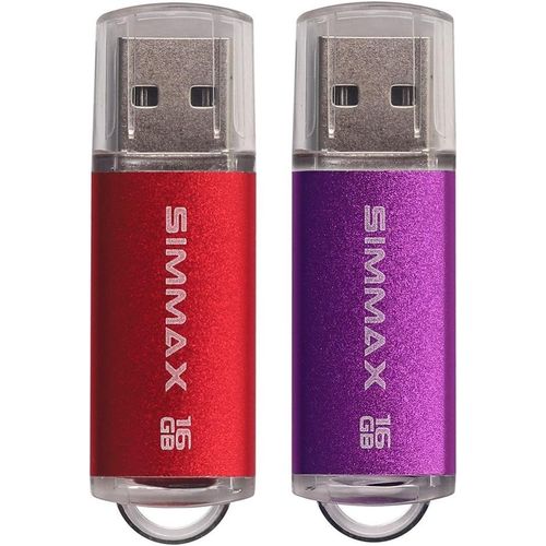 Cl USB 16 Go Lot de 2 Mmoire Stick USB 2.0 Flash Drive Pivotant Stockage Disque par (16Go Rouge Violet)