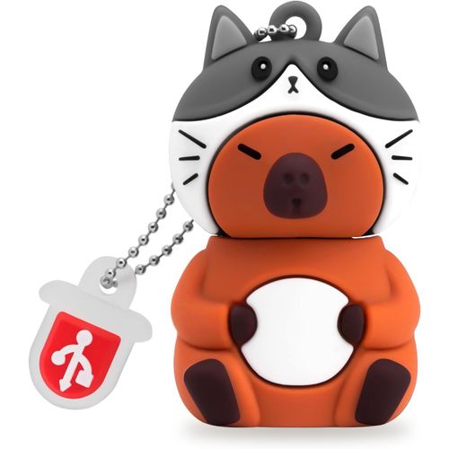 Cl USB 16 Go Mignon Lecteur Flash en Forme de Capybara (Chapeau de Chat) Cl mmoire Nouveau Lecteur de Pouce USB Cadeau pour Le Stockage de donnes externes
