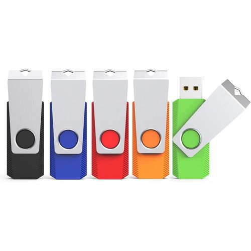 Cl USB 16Go 2.0 LED Lot de 5 Clef USB 2.0 16 Go 5 Pices Cle USB Flash Drive 16 Giga Portable avec Pince en Mtal  360 Compatible avec PC (Noir Bleu Rouge Vert Orange)