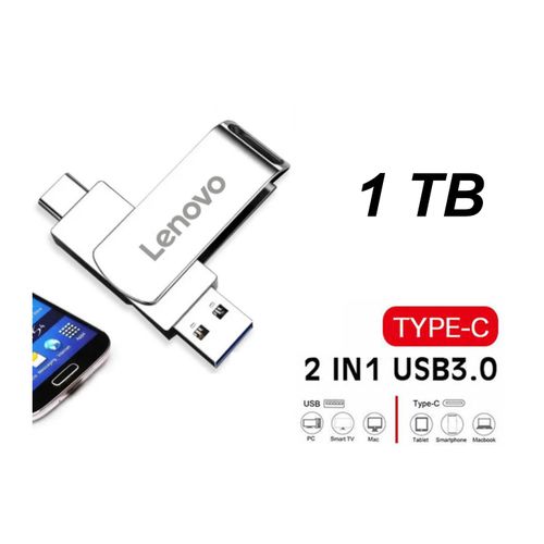 Cl USB 1TB OTG USB3.0, USB-C 2 en 1 flash Compatible Windows, iOS, Android