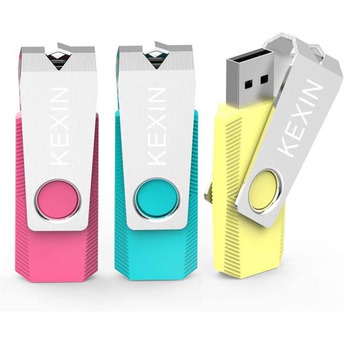 Cl Usb 2.0 128Go Led Lot De 3 Usb 2.0 Flash Drive Mmoire Stick 3 Pices Pendrive Usb Compatible Pour Ordinateur (3Pcs, Rose, Jaune, Cyan)[X955]