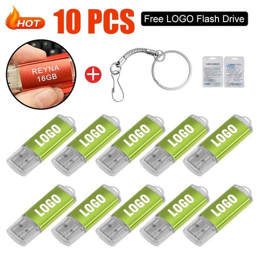 Cl USB 2.0,16 Go,32 Go,64 Go,128 Go,1 Go,2 Go,4 Go,8 Go,10 pices/lot - Type [Green USB 2.0]-16GBx10pcs #A