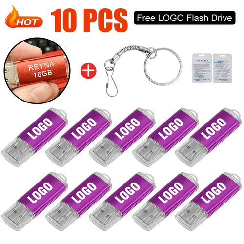Cl USB 2.0,16 Go,32 Go,64 Go,128 Go,1 Go,2 Go,4 Go,8 Go,10 pices/lot - Type [Purple USB 2.0]-16GBx10pcs