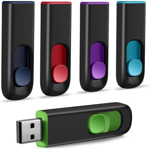 Cl USB 2.0 16Go Lot de 5 USB Flash Drive Rtractable Mmoire Stick Stockage Donnes Pendrive,Cl USB 2.0 Memory Stick Flash Drive Noir