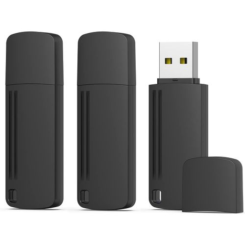 Cl USB 2.0 64Go Lot de 3,Clef USB 64 Go 2.0 LED,USB Flash Drive Musique Pas Cher,3 Pices USB avec Pince en Mtal  360 Cle USB 2.0 64 Go pour Ordinateur PC (3 Pack,Noir)
