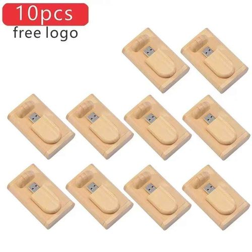 cl USB 2.0 en bois avec ,4/8/16/32/64/128 go,cadeau de mariage,10 pcs/Lot - Type Bamboo with BOX-4GB