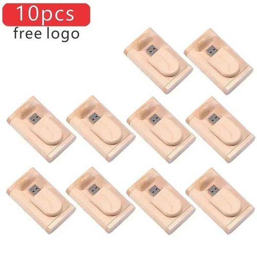 cl USB 2.0 en bois avec ,4/8/16/32/64/128 go,cadeau de mariage,10 pcs/Lot - Type Maple with BOX-128GB
