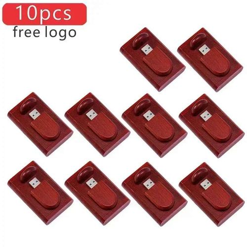 cl USB 2.0 en bois avec ,4/8/16/32/64/128 go,cadeau de mariage,10 pcs/Lot - Type Rose with BOX-64GB