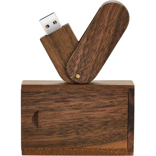 Cl USB 2.0 en bois massif de qualit suprieure,64 Go,haute vitesse,stockage de donnes,disque pouce (64 Go,bois de noyer)