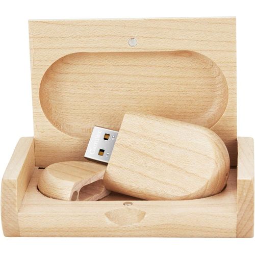 Cl USB 2.0 en bois massif de qualit suprieure,64 Go,haute vitesse,stockage de donnes,disque pouce (64 Go,rable ellipse)
