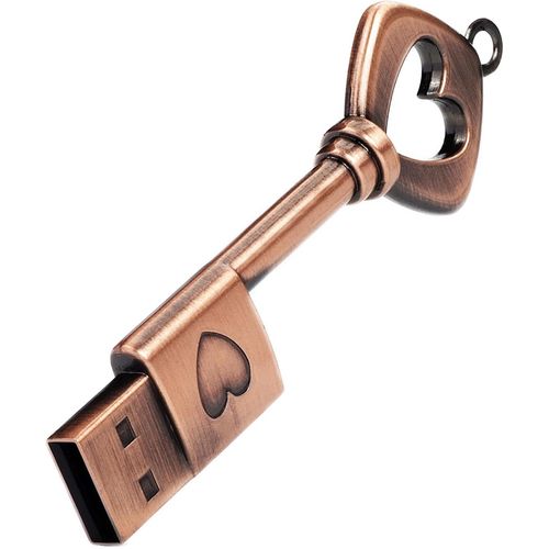 Cl USB 2.0 en Forme de C?ur en Mtal Memory Stick tanche Stockage Externe Cadeau Romantique-64Go.[F728]