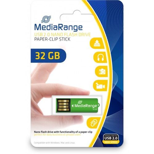 Cle USB 2.0 MediaRange Nano 32Go Vert