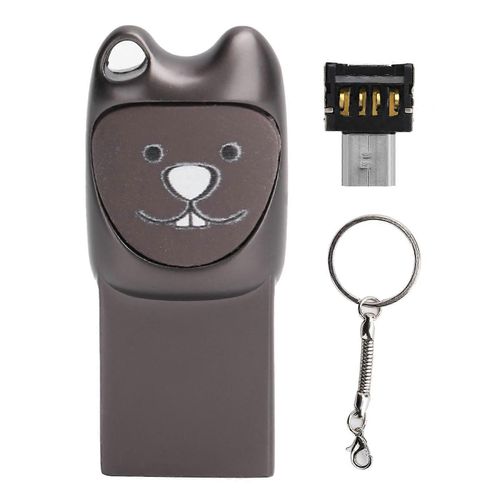 Cl USB 2.0 U Disque De Dessin Anim En Mtal Motif De Transfert De Fichiers Pour Android AdaptateurGris 16G