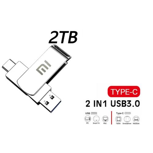 Cl USB 2000Go OTG USB3.0, USB-C 2 en 1 flash Compatible Windows,iOS,Androd