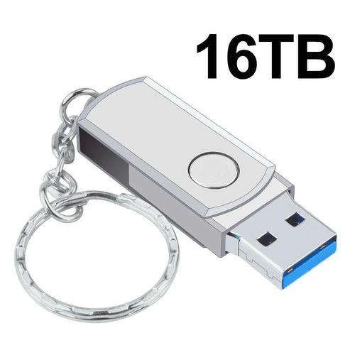 Cl USB 2024 haute vitesse en mtal,cl USB,cl USB,16 To,8 To,4 To,2 To,mmoire SSD portable,3.0 - Type silver 16TB