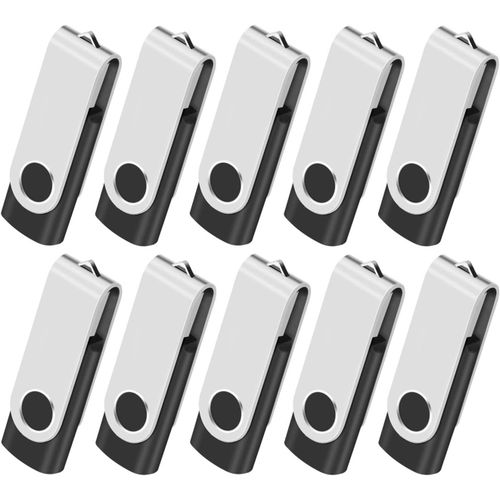 Cl Usb 2Go Lot De 10 Clef Usb 2.0 Mmoire Stick Lecteur Usb Flash Drive Stockage Rotation Disque Pendrive Pour Ordinateur Portable/Pc/Voiture (Noir)[X729]