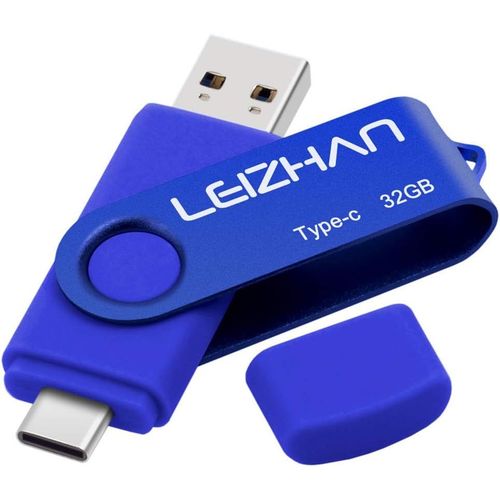 Cl USB 3.0 32 Go Flash Drive USB Type C OTG Pendrive USB pour Huawei Samsung Smartphone Android de Type C-Bleu