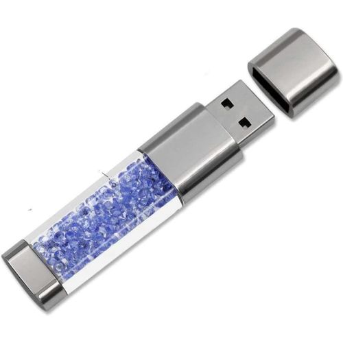 Cl USB 3.0 64Go 32Go 16Go Nouveau Bijoux Cristal USB 3.0 Flash Drive,Externe Cadeau pour Cadeaux d'anniversaire,Cadeaux De Nol,Cadeaux De Mariage (32Go,Bleu)