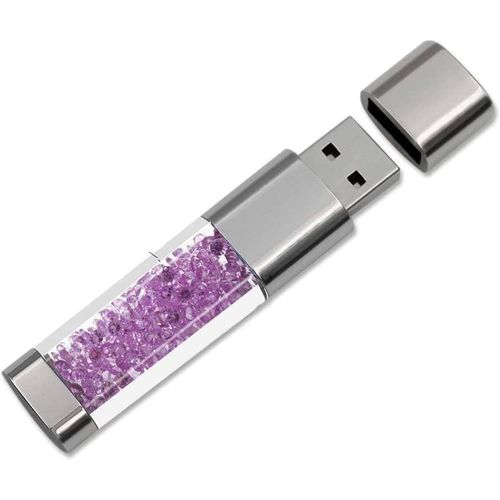 Cl USB 3.0 64Go 32Go 16Go Nouveau Bijoux Cristal USB 3.0 Flash Drive,Externe cadeau Pour Cadeaux D'anniversaire,Cadeaux De Nol,Cadeaux De Mariage (64Go,Violet)